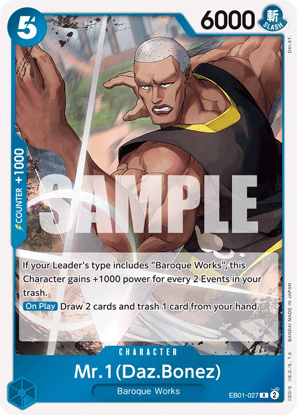 Mr.1(Daz.Bonez) EB01-027 – One Piece Card Game Character