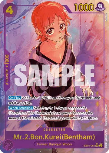 Mr.2.Bon.Kurei(Bentham) EB01-061 (Alternate art)