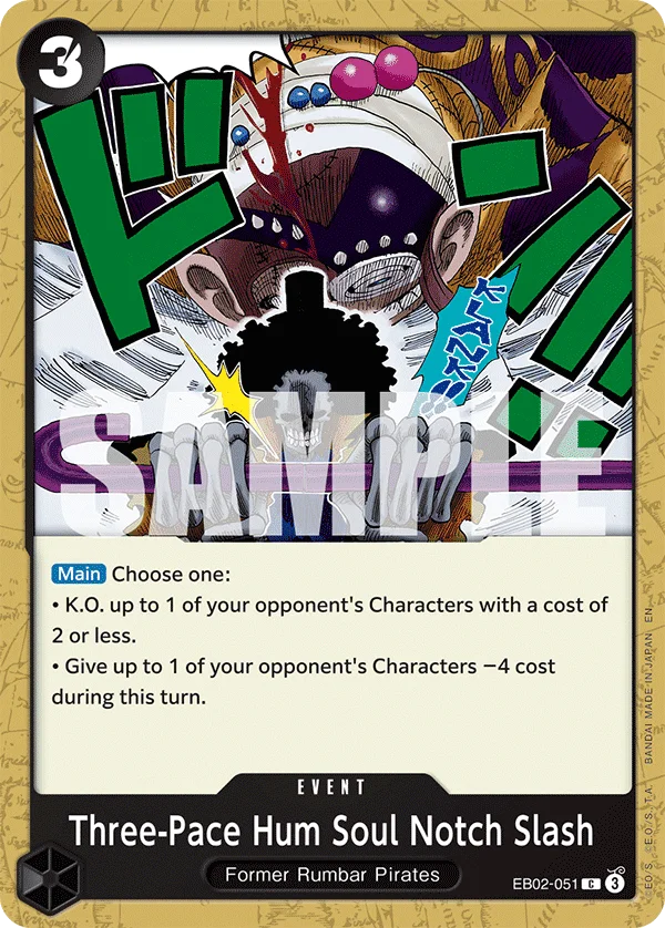 Three-Pace Hum Soul Notch Slash EB02-051 – One Piece Card Game Event