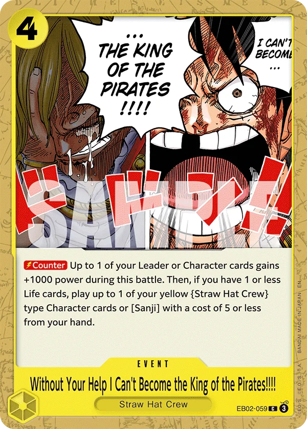 Without Your Help I Can't Become the King of the Pirates!!!! EB02-059 – One Piece Card Game Event