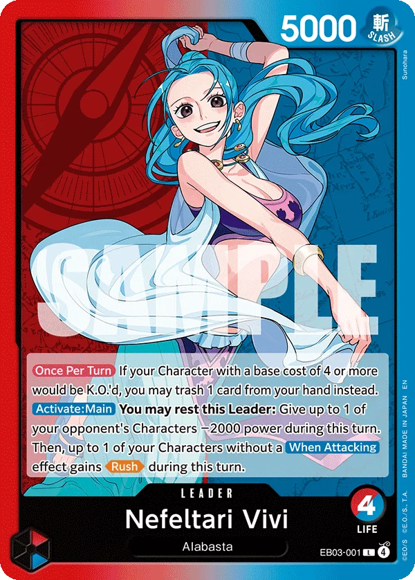 Nefeltari Vivi EB03-001 – One Piece Card Game Leader