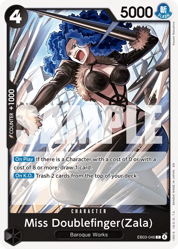 Miss Doublefinger(Zala) EB03-046 – One Piece Card Game Character