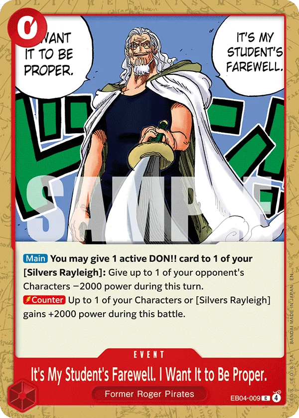 It's My Student's Farewell. I Want It to Be Proper. EB04-009 – One Piece Card Game Event