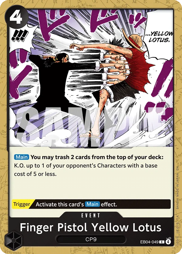 Finger Pistol Yellow Lotus EB04-049 – One Piece Card Game Event