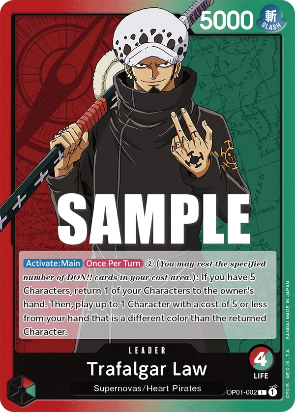 Trafalgar Law OP01-002 – One Piece Card Game Leader