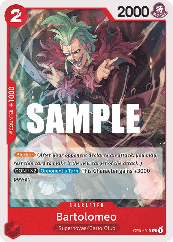 Bartolomeo OP01-019 – One Piece Card Game Character
