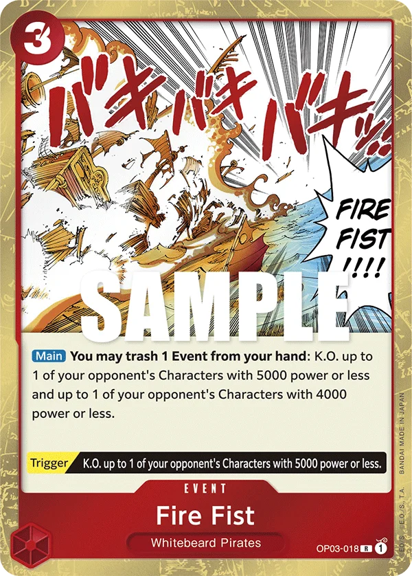Fire Fist OP03-018 – One Piece Card Game Event