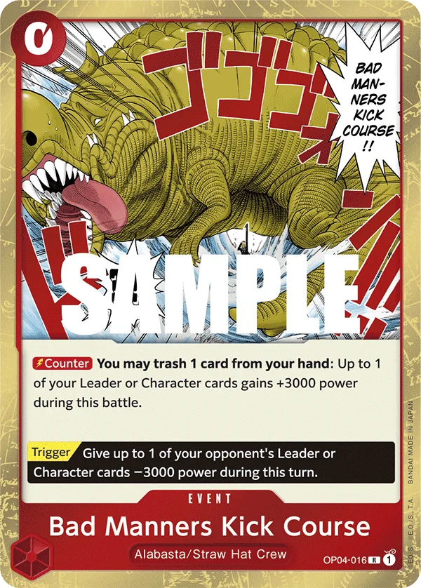 Bad Manners Kick Course OP04-016 – One Piece Card Game Event