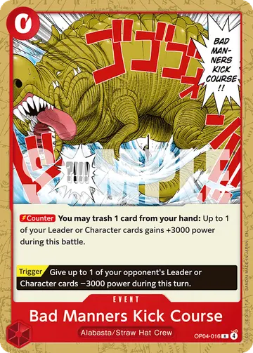 Bad Manners Kick Course OP04-016 (Alternate art)