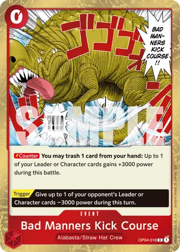 Bad Manners Kick Course OP04-016 (Reprint)
