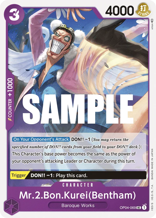 Mr.2.Bon.Kurei(Bentham) OP04-069 – One Piece Card Game Character