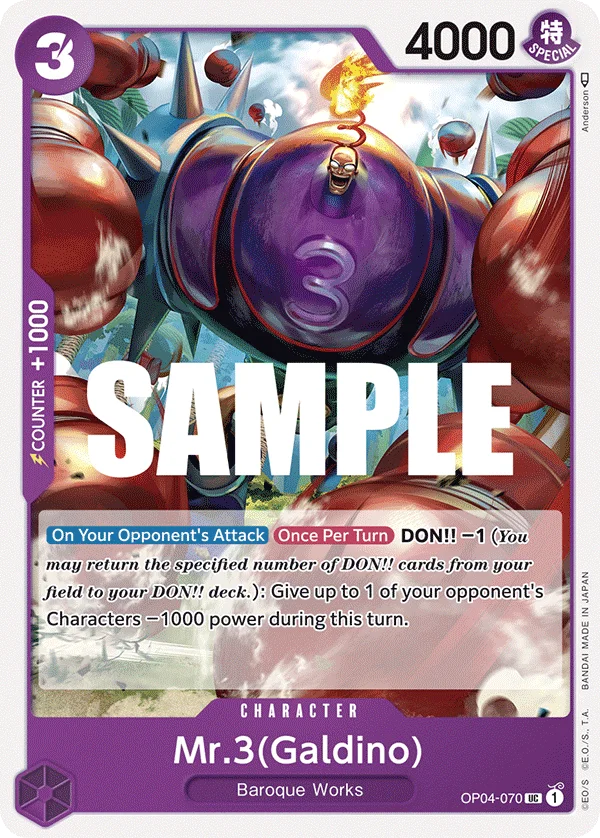 Mr.3(Galdino) OP04-070 – One Piece Card Game Character