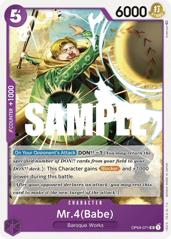 Mr.4(Babe) OP04-071 – One Piece Card Game Character