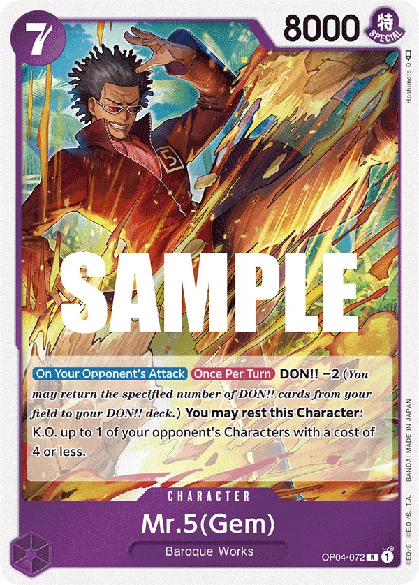 Mr.5(Gem) OP04-072 – One Piece Card Game Character