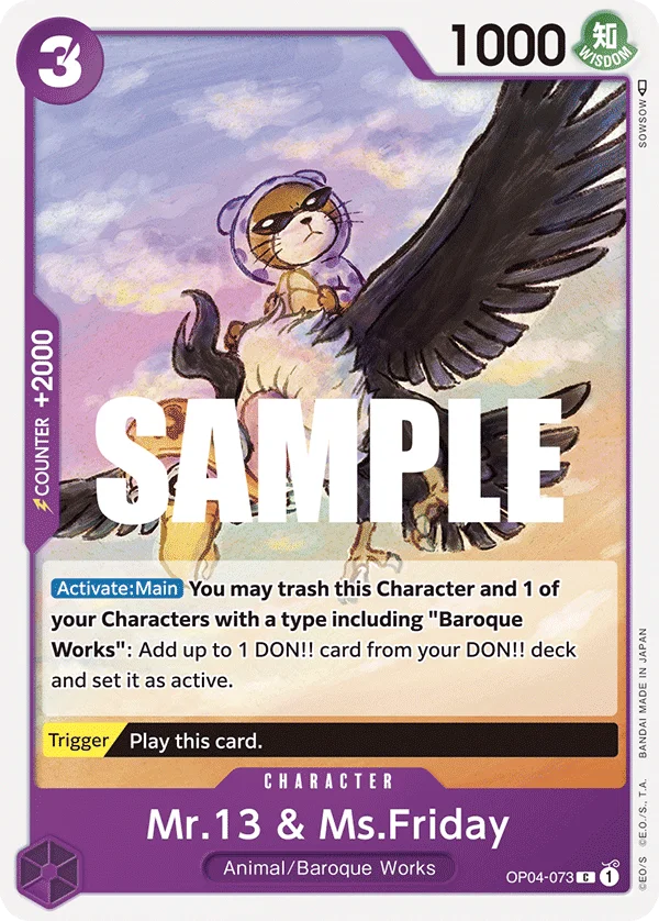 Mr.13 & Ms.Friday OP04-073 – One Piece Card Game Character