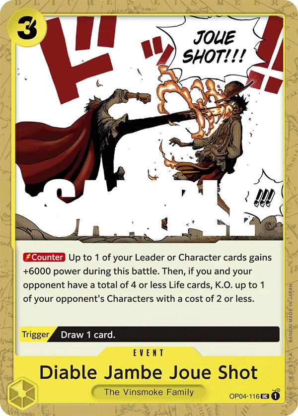 Diable Jambe Joue Shot OP04-116 – One Piece Card Game Event