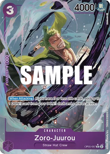 Zoro-Juurou OP05-067 (Alternate art)