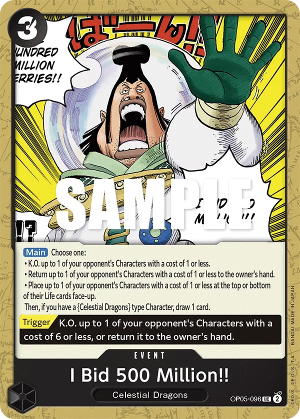 I Bid 500 Million!! OP05-096 – One Piece Card Game Event