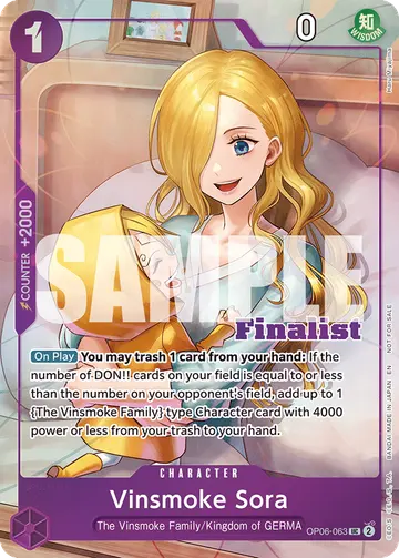 Vinsmoke Sora OP06-063 (Alternate art)