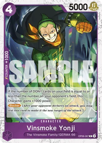 Vinsmoke Yonji OP06-067 (Alternate art)