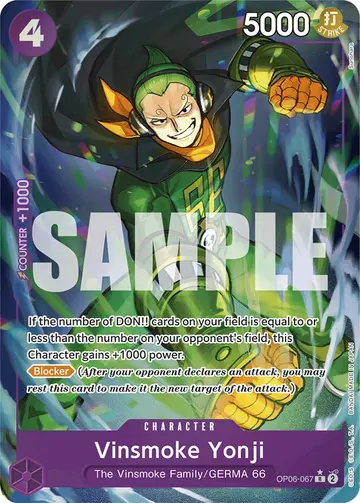 Vinsmoke Yonji OP06-067 (Alternate art)