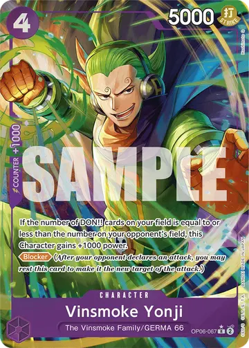 Vinsmoke Yonji OP06-067 (Alternate art)