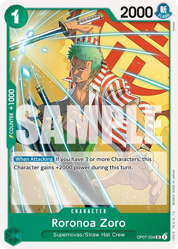 Roronoa Zoro OP07-034 – One Piece Card Game Character