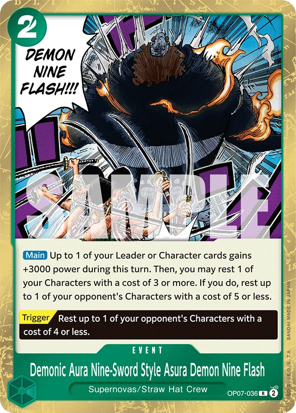 Demonic Aura Nine-Sword Style Asura Demon Nine Flash OP07-036 – One Piece Card Game Event