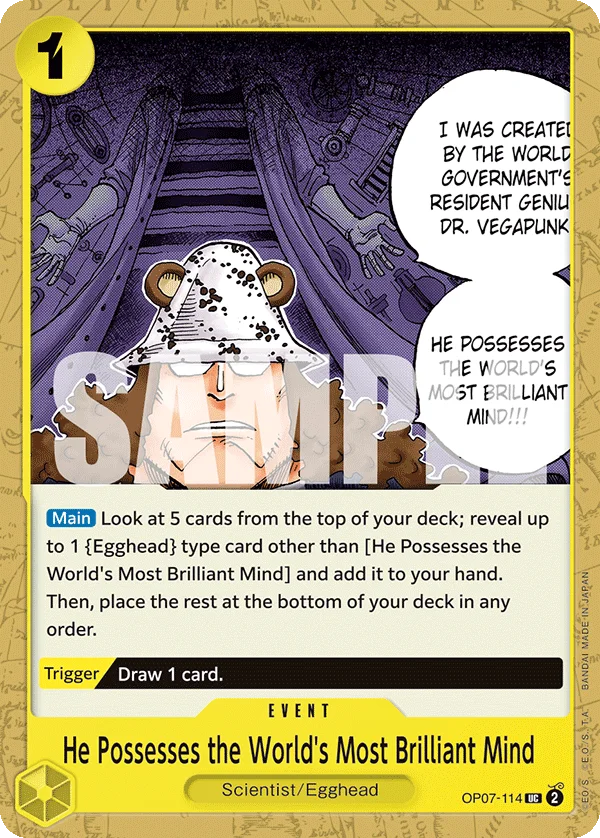 He Possesses the World's Most Brilliant Mind OP07-114 – One Piece Card Game Event