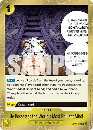 He Possesses the World's Most Brilliant Mind OP07-114 (Alternate art)