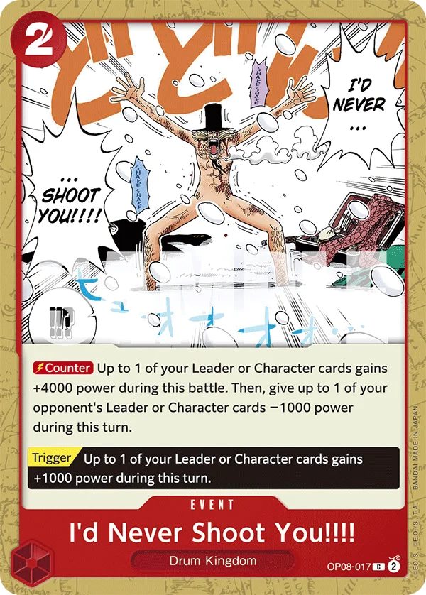 I'd Never Shoot You!!!! OP08-017 – One Piece Card Game Event