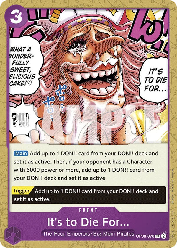 It's to Die For... OP08-076 – One Piece Card Game Event