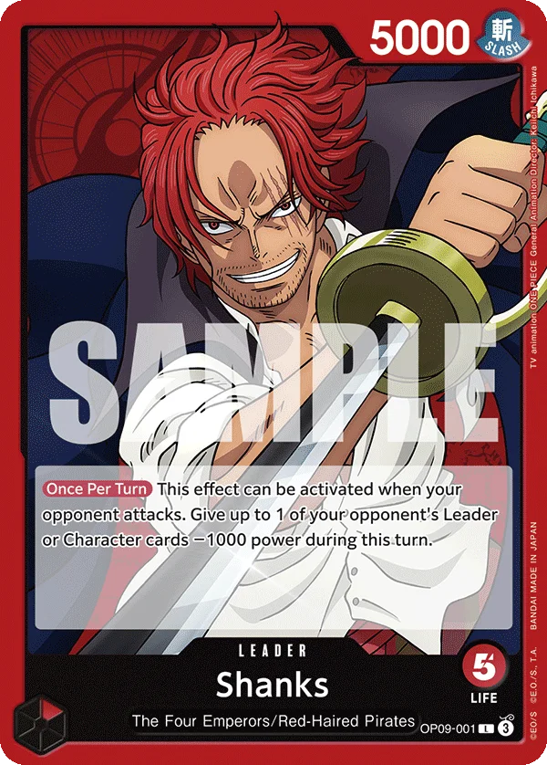 Shanks OP09-001 – One Piece Card Game Leader