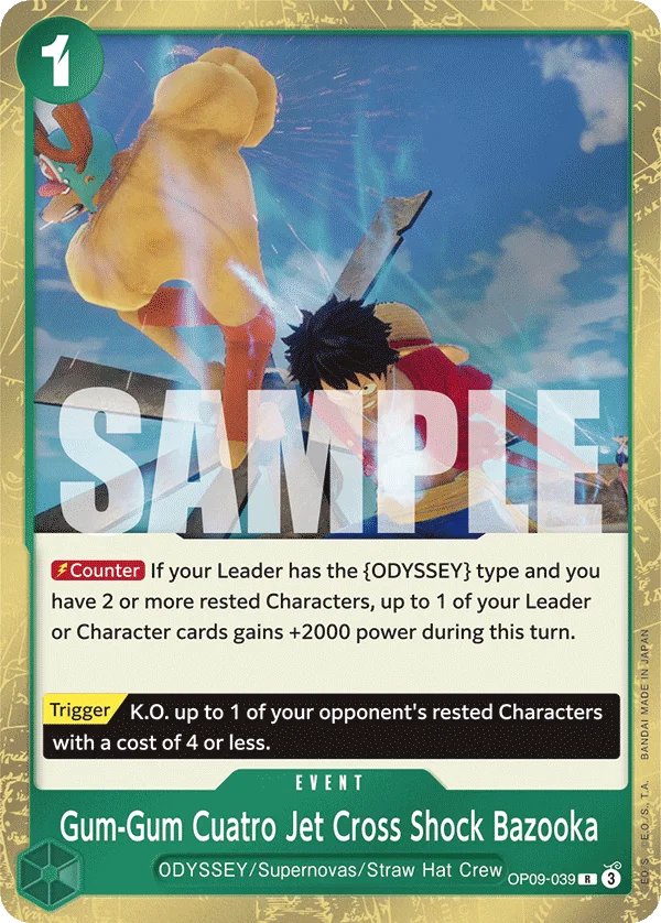 Gum-Gum Cuatro Jet Cross Shock Bazooka OP09-039 – One Piece Card Game Event