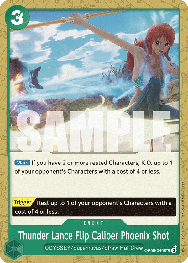 Thunder Lance Flip Caliber Phoenix Shot OP09-040 – One Piece Card Game Event