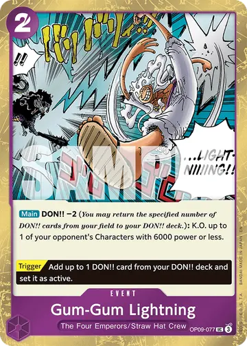 Gum-Gum Lightning OP09-077 (Alternate art)