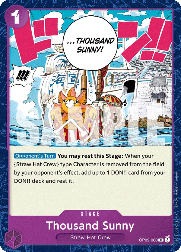 Thousand Sunny OP09-080 – One Piece Card Game Stage