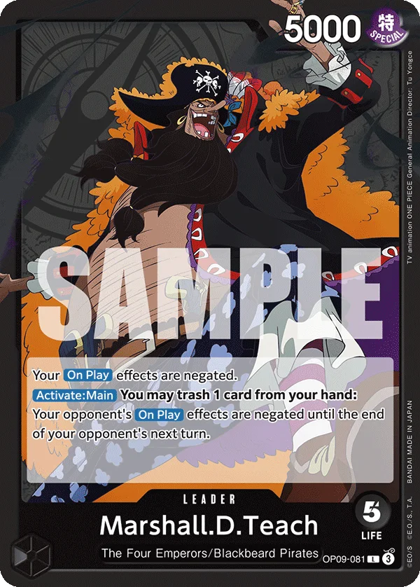Marshall.D.Teach OP09-081 – One Piece Card Game Leader