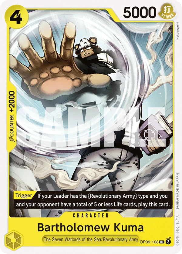Bartholomew Kuma OP09-108 – One Piece Card Game Character