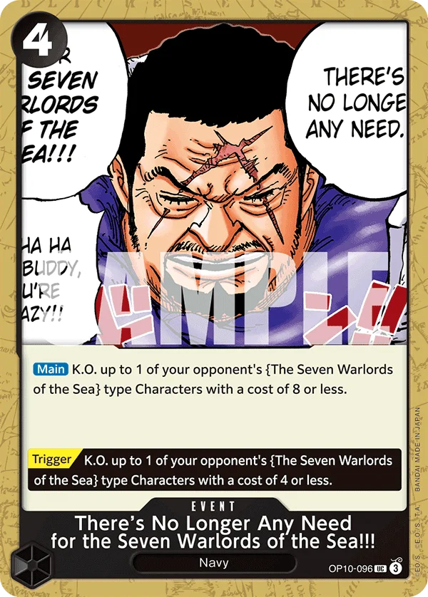 There’s No Longer Any Need for the Seven Warlords of the Sea!!! OP10-096 – One Piece Card Game Event