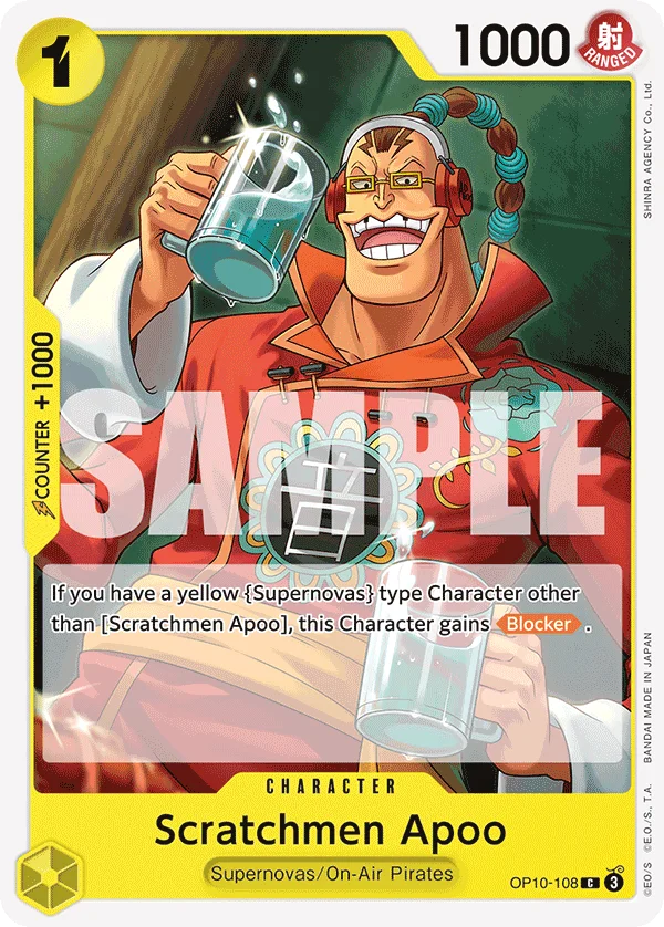 Scratchmen Apoo OP10-108 – One Piece Card Game Character