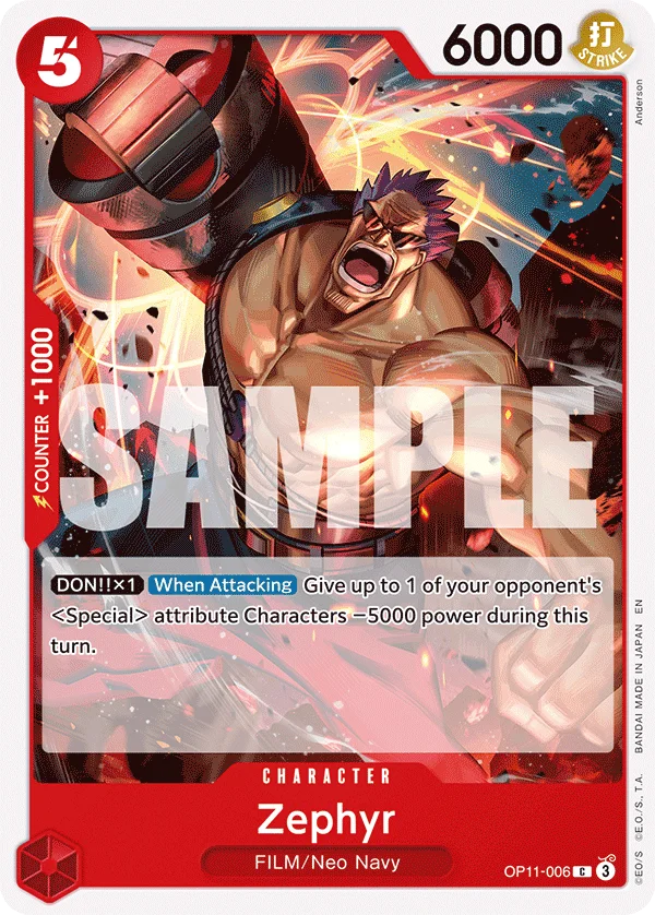Zephyr OP11-006 – One Piece Card Game Character