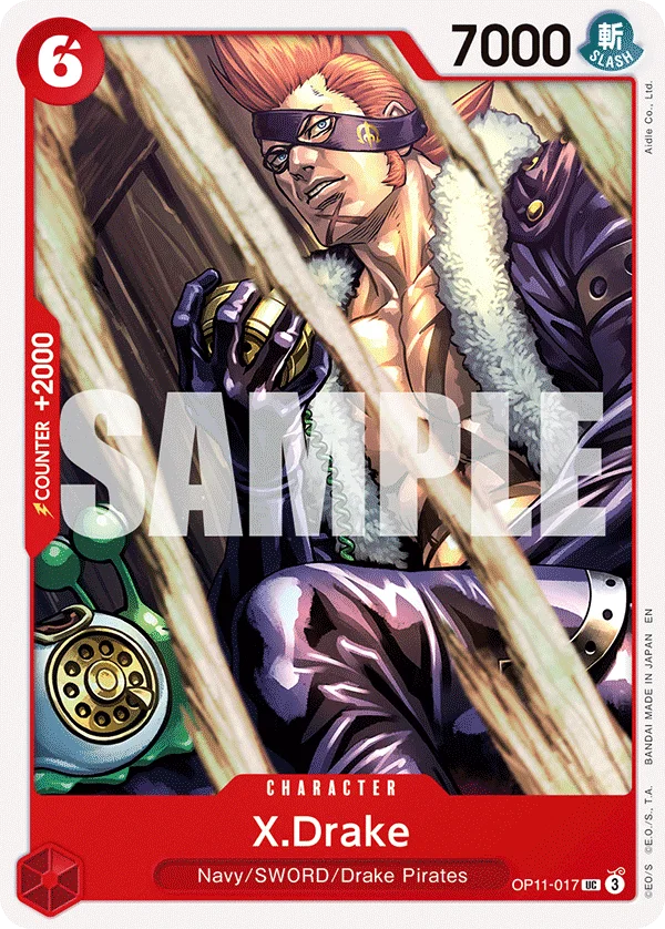 X.Drake OP11-017 – One Piece Card Game Character