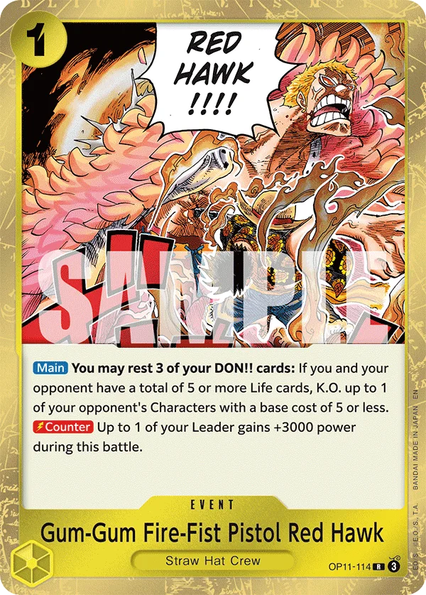 Gum-Gum Fire-Fist Pistol Red Hawk OP11-114 – One Piece Card Game Event