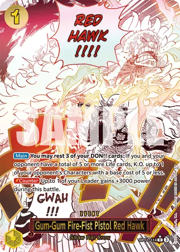Gum-Gum Fire-Fist Pistol Red Hawk OP11-114 (Alternate art)
