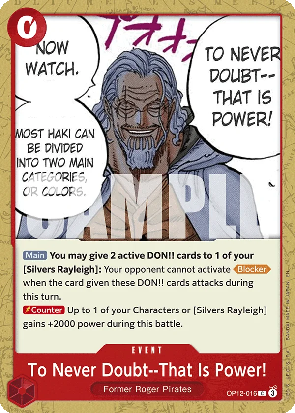 To Never Doubt--That Is Power! OP12-016 – One Piece Card Game Event
