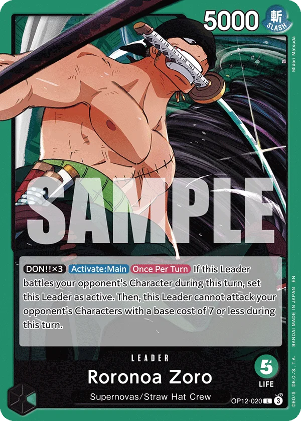 Roronoa Zoro OP12-020 – One Piece Card Game Leader