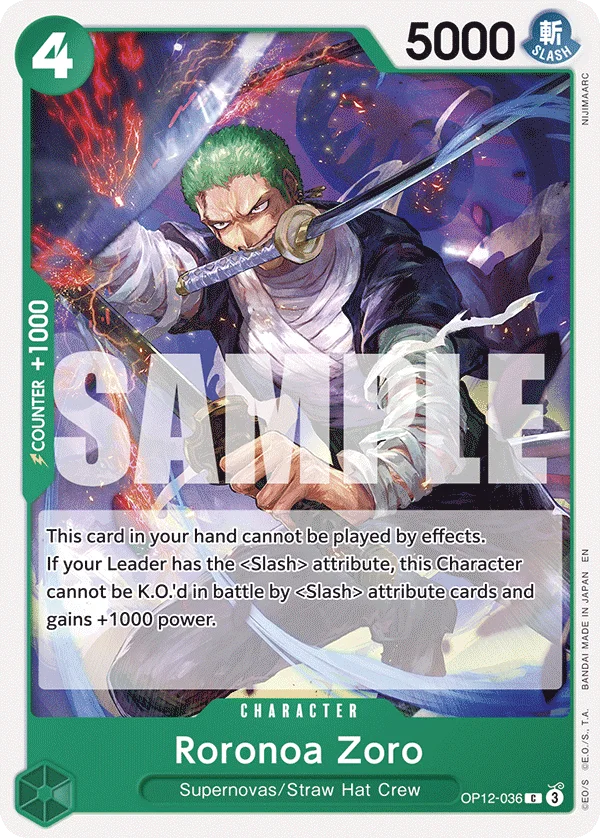 Roronoa Zoro OP12-036 – One Piece Card Game Character