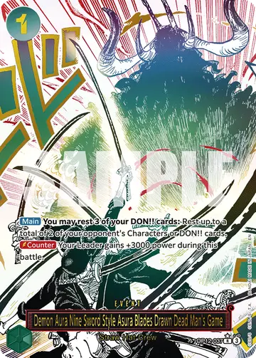 Demon Aura Nine Sword Style Asura Blades Drawn Dead Man's Game OP12-037 (Alternate art)