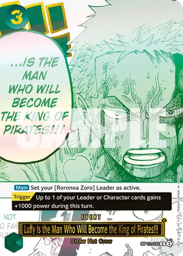 Luffy Is the Man Who Will Become the King of Pirates!!! OP12-039 (Alternate art)